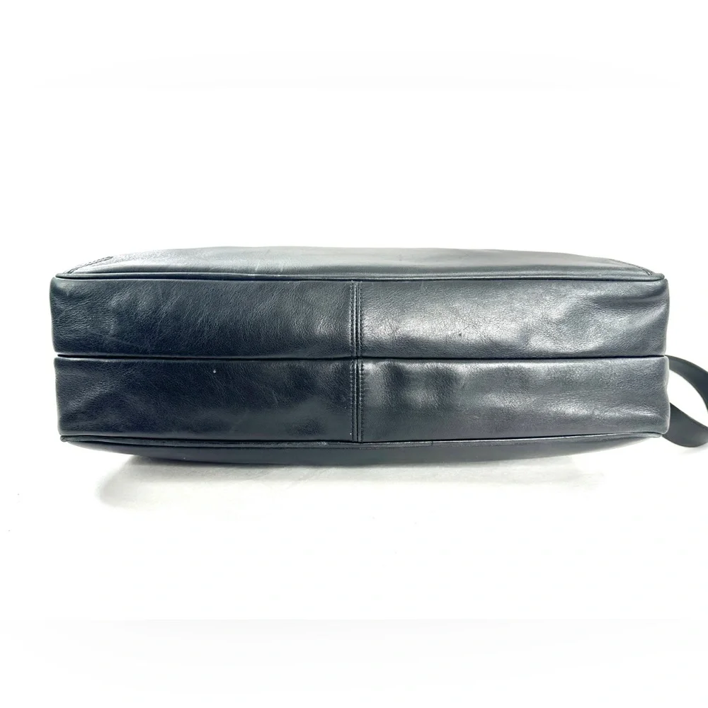 Coach Vintage Metro 5307 Black Leather Large Laptop Briefcase Bag Lock Keys